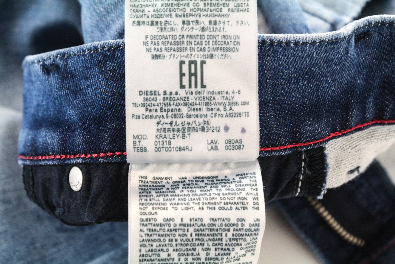 DIESEL Krailey-B-T 080AS W25 Blue Jogg Sweat Boyfriend Fit Women's Jeans