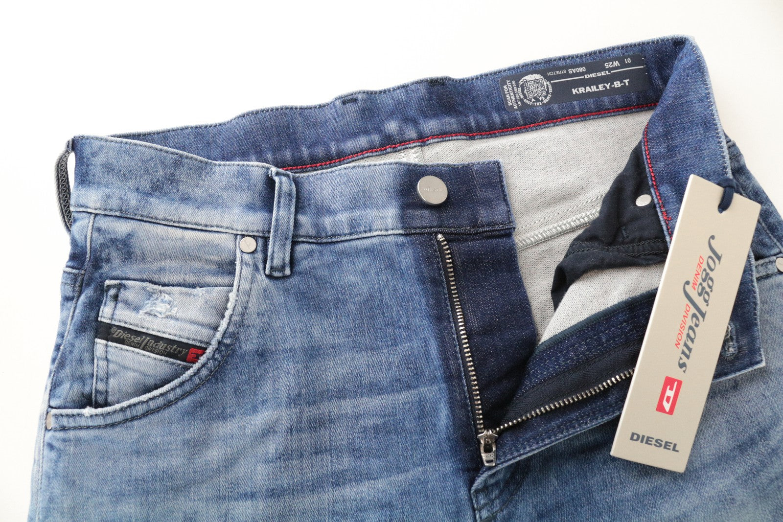 DIESEL Krailey-B-T 080AS W25 Blue Jogg Sweat Boyfriend Fit Women's Jeans