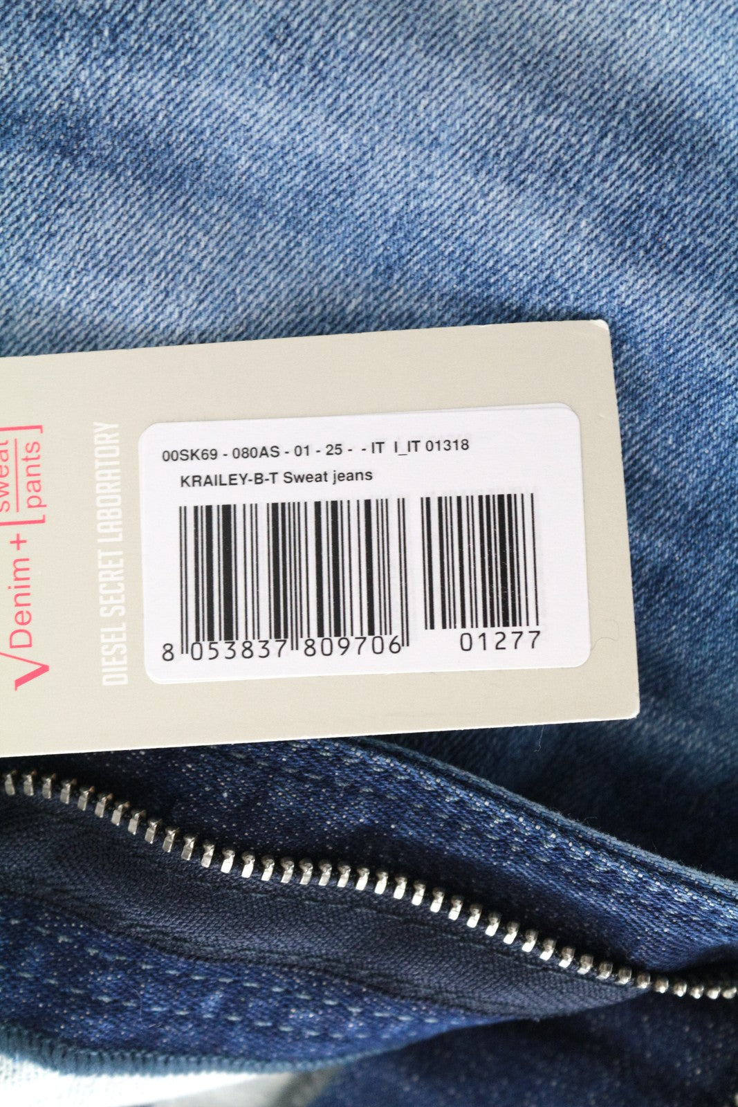 DIESEL Krailey-B-T 080AS W25 Blue Jogg Sweat Boyfriend Fit Women's Jeans