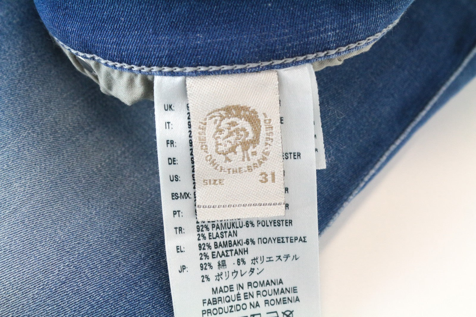 DIESEL Skinzee 0855S W31/L34 Blue Skinny Cotton Slim Fit Wash Women's Jeans