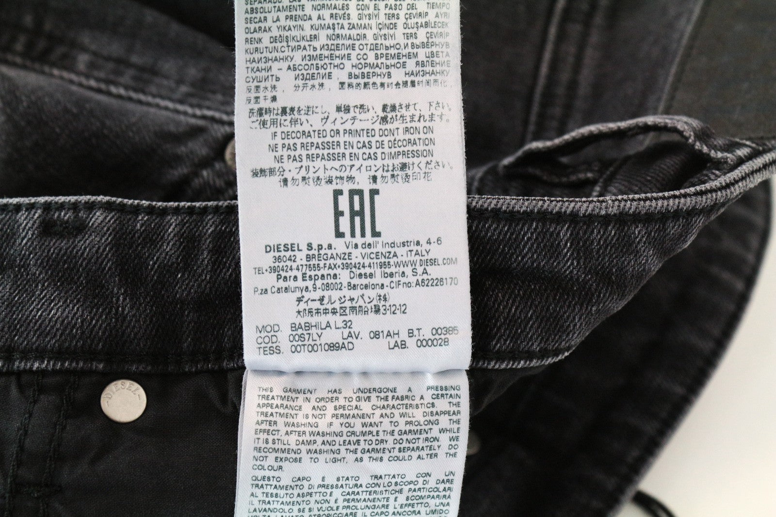 DIESEL Babhila 081AH W31/L32 Slim Skinny Grey Cotton Stretch  Women's Jeans