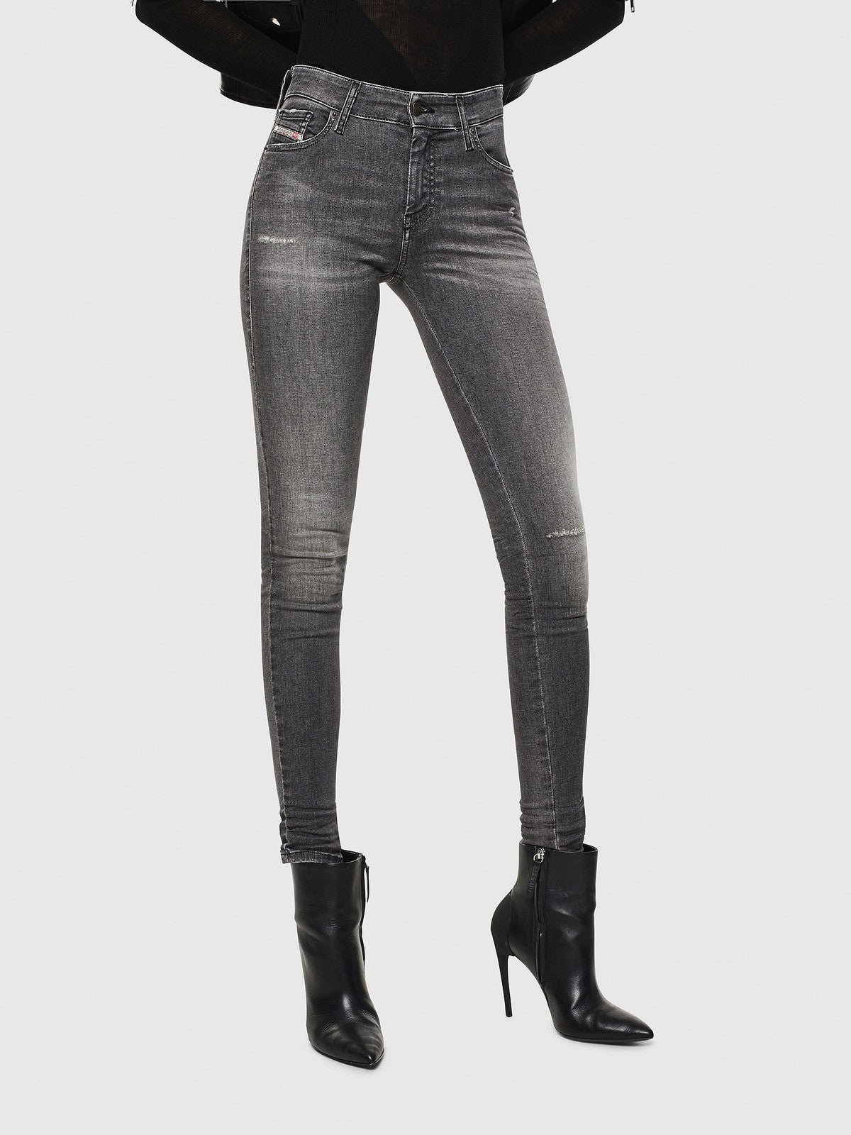 DIESEL Slandy 083AJ W25/L34 Grey  Slim Skinny Stretch Fit Cotton Women's Jeans