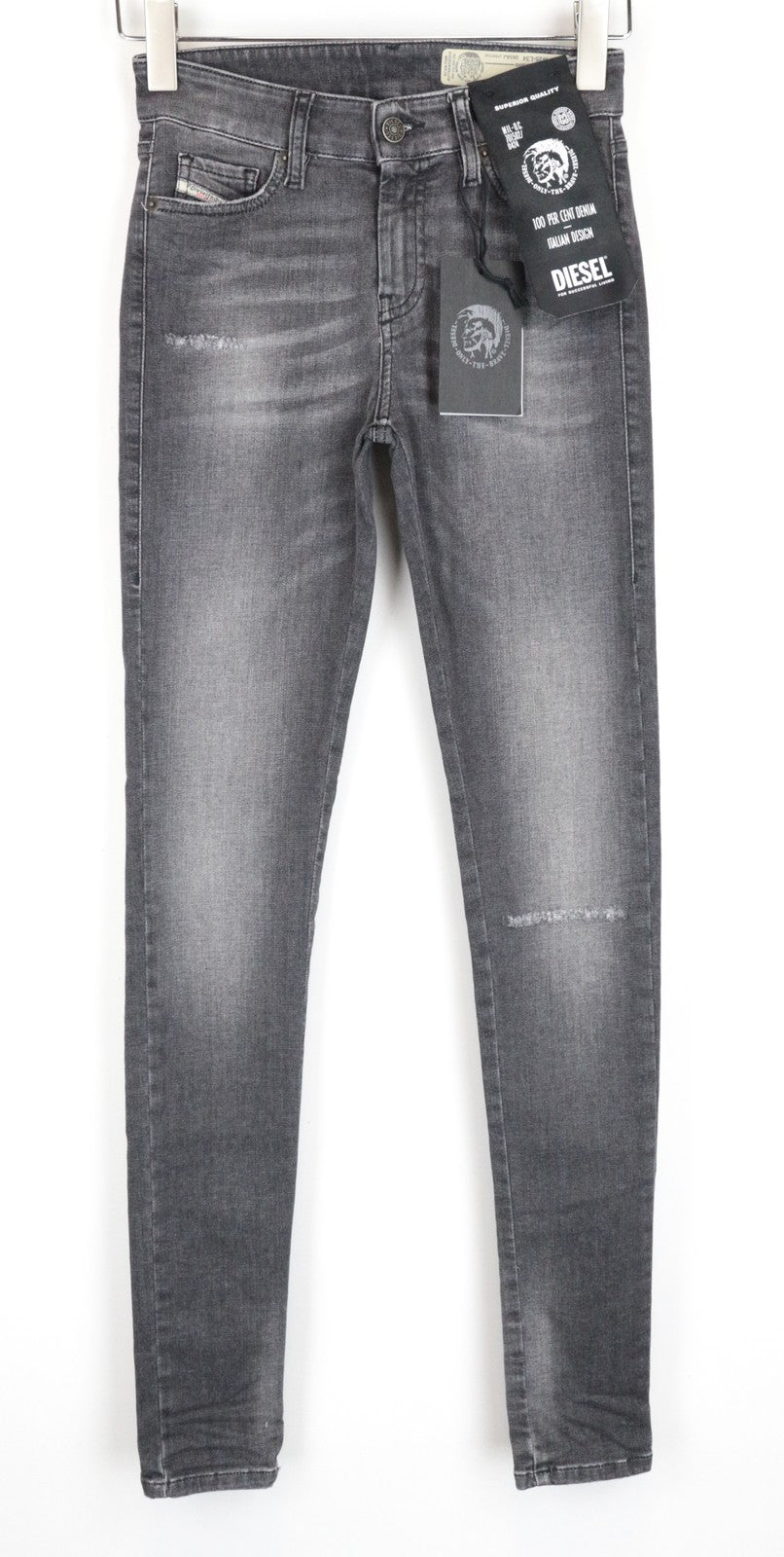 DIESEL Slandy 083AJ W25/L34 Grey  Slim Skinny Stretch Fit Cotton Women's Jeans