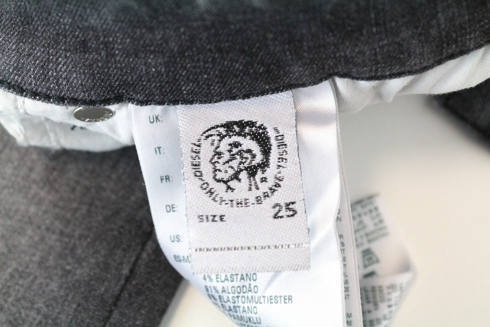 DIESEL Slandy 083AJ W25/L34 Grey  Slim Skinny Stretch Fit Cotton Women's Jeans