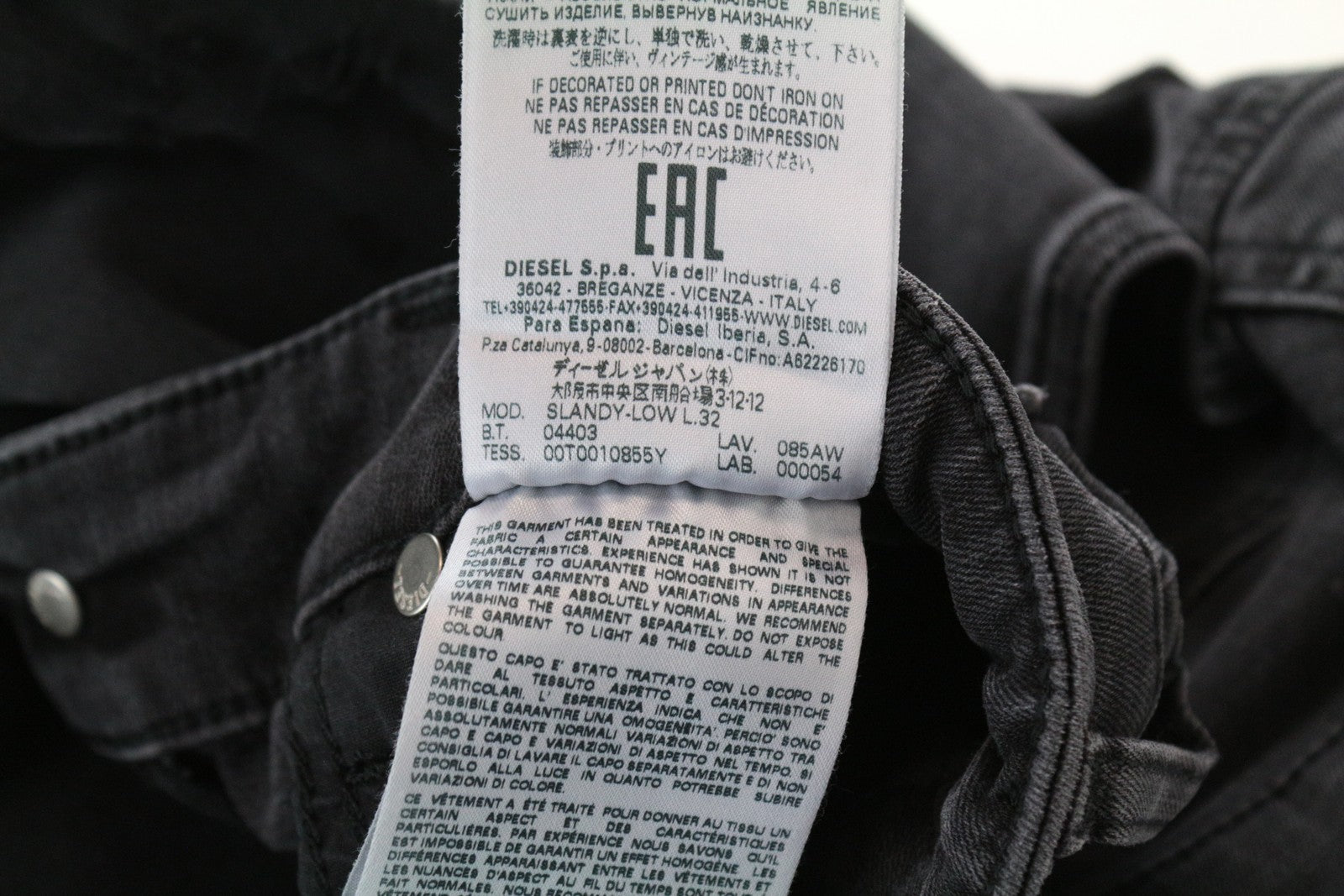 DIESEL Slandy-Low 085AW W25/L32 Skinny Super Slim Fit Stretch Grey Women's Jeans