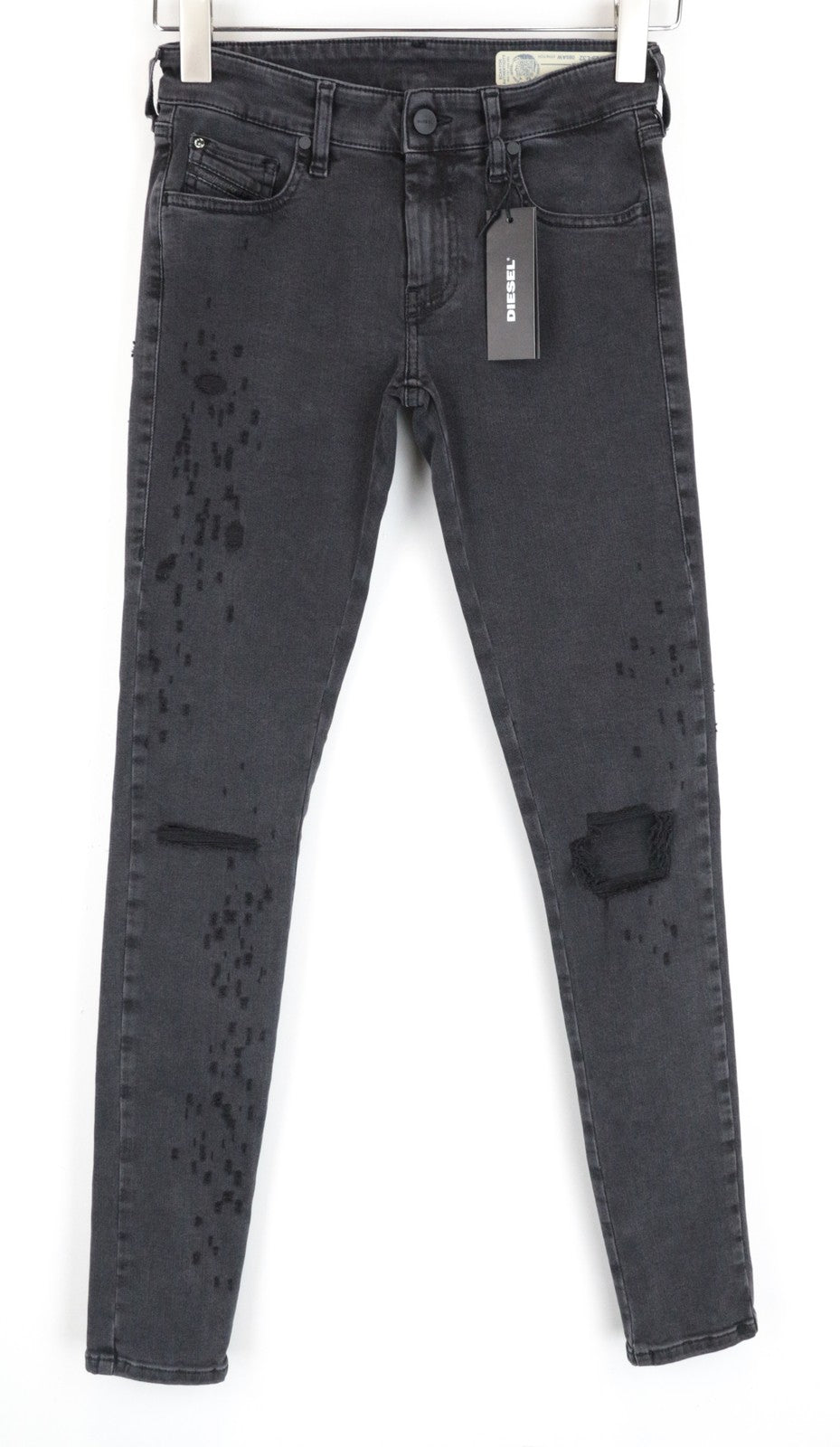 DIESEL Slandy-Low 085AW W25/L32 Skinny Super Slim Fit Stretch Grey Women's Jeans