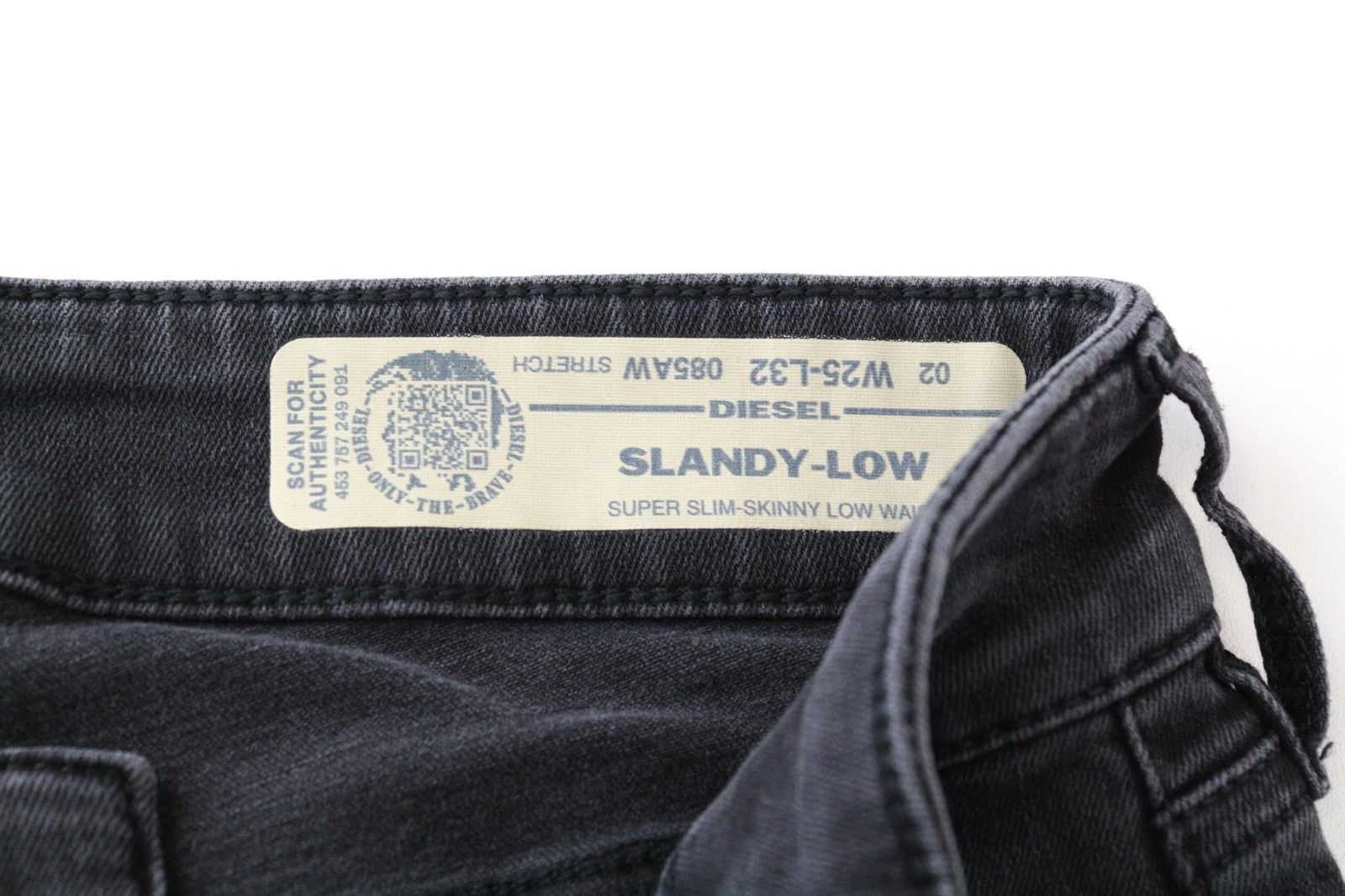 DIESEL Slandy-Low 085AW W25/L32 Skinny Super Slim Fit Stretch Grey Women's Jeans