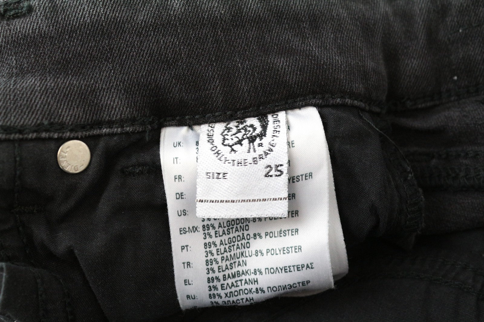 DIESEL Slandy-Low 085AW W25/L34 Slim Stretch Fit Grey Skinny Style Women's Jeans