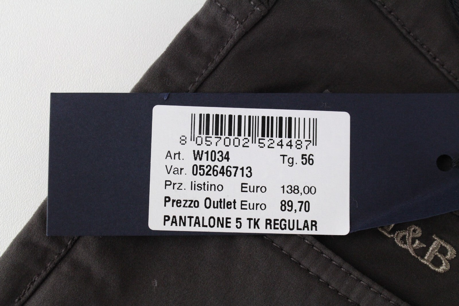 Harmont & Blaine Mens Pants 56 Brown Cotton Stretch Flat Front Jean Style