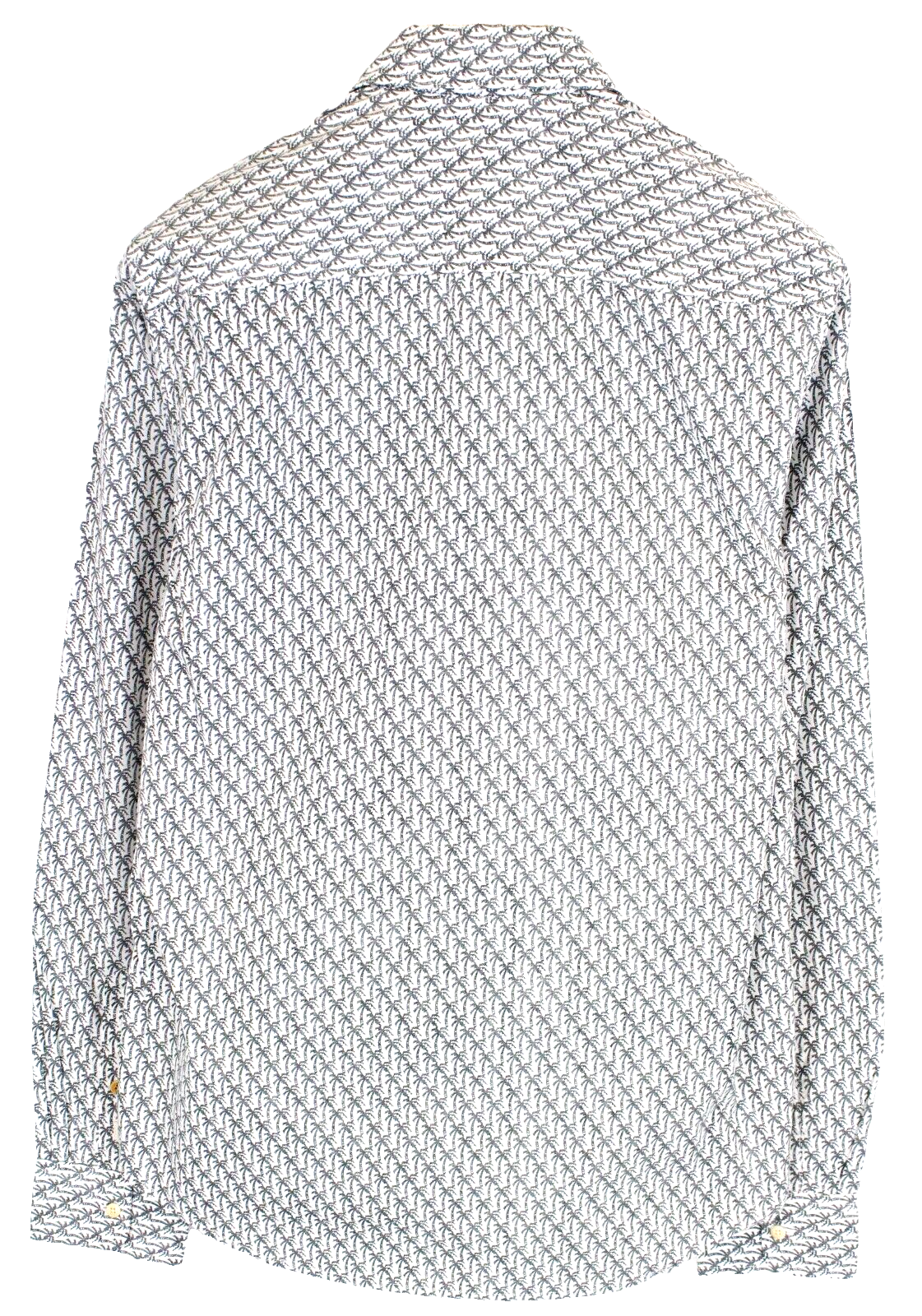 Scotch & Soda Mens Shirt M Grey Palm Print Long Sleeve  Cotton