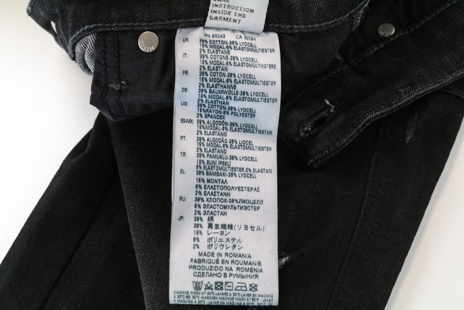 DIESEL Babhila 084YT W24/L30 Grey Cotton Slim Skinny Fit Stretch Women's Jeans