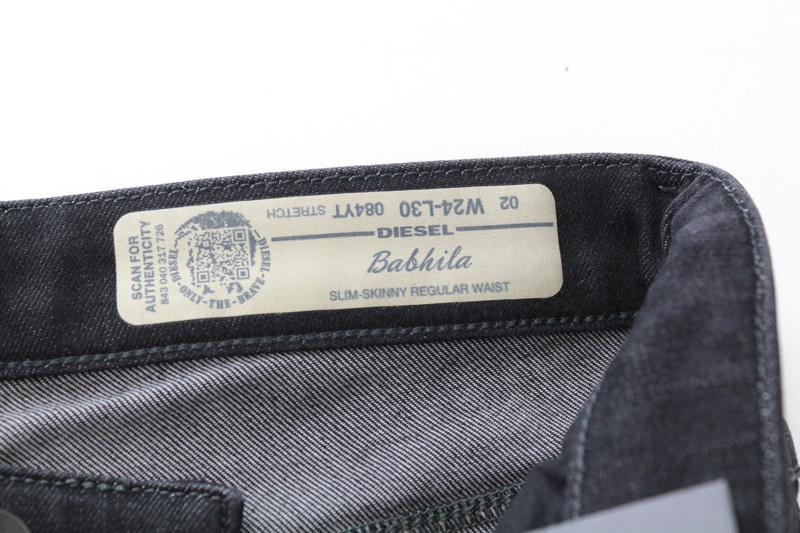 DIESEL Babhila 084YT W24/L30 Grey Cotton Slim Skinny Fit Stretch Women's Jeans