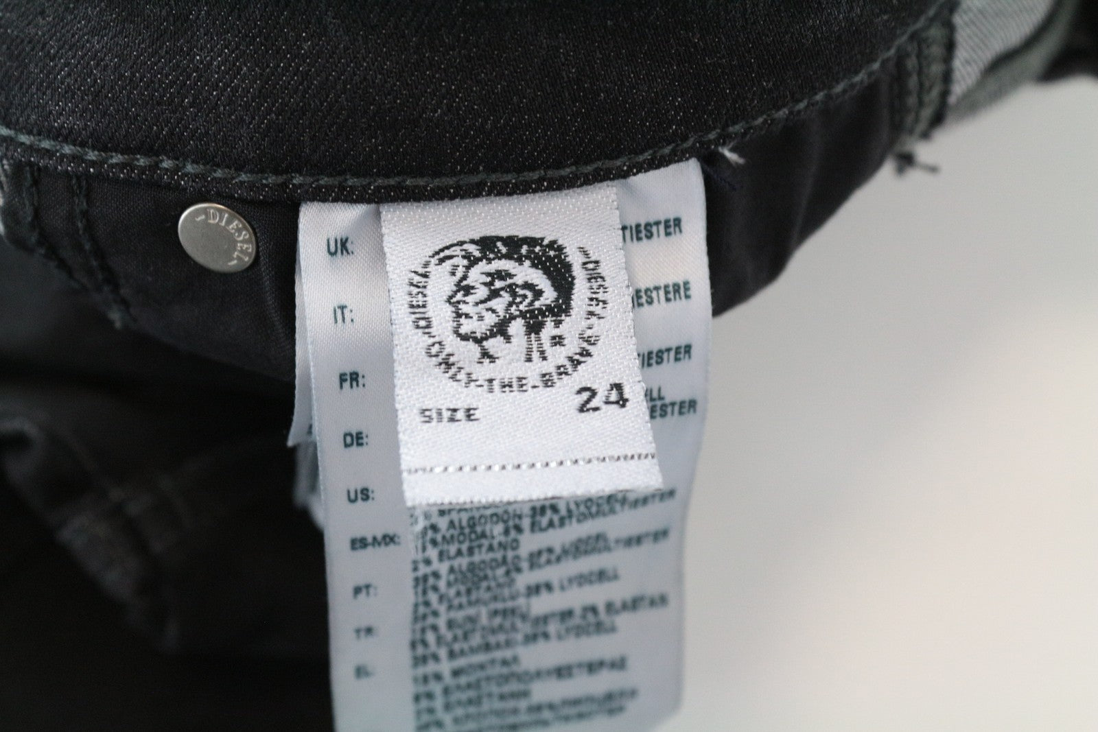 DIESEL Babhila 084YT W24/L30 Grey Cotton Slim Skinny Fit Stretch Women's Jeans