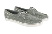 TIMBERLAND A2549 Men Shoes EU43 Grey Patterned Textile Boat Almond Toe Lace Up