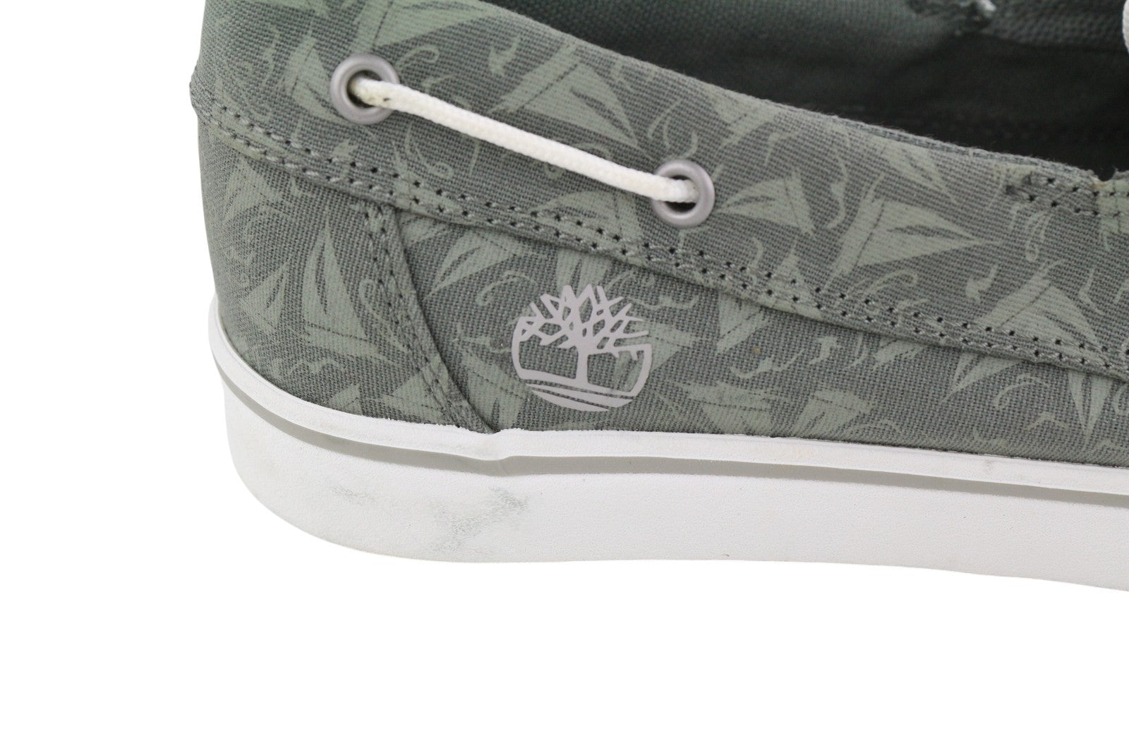 TIMBERLAND A2549 Men Shoes EU43 Grey Patterned Textile Boat Almond Toe Lace Up