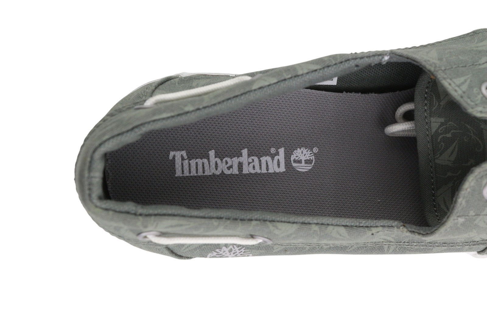 TIMBERLAND A2549 Men Shoes EU43 Grey Patterned Textile Boat Almond Toe Lace Up
