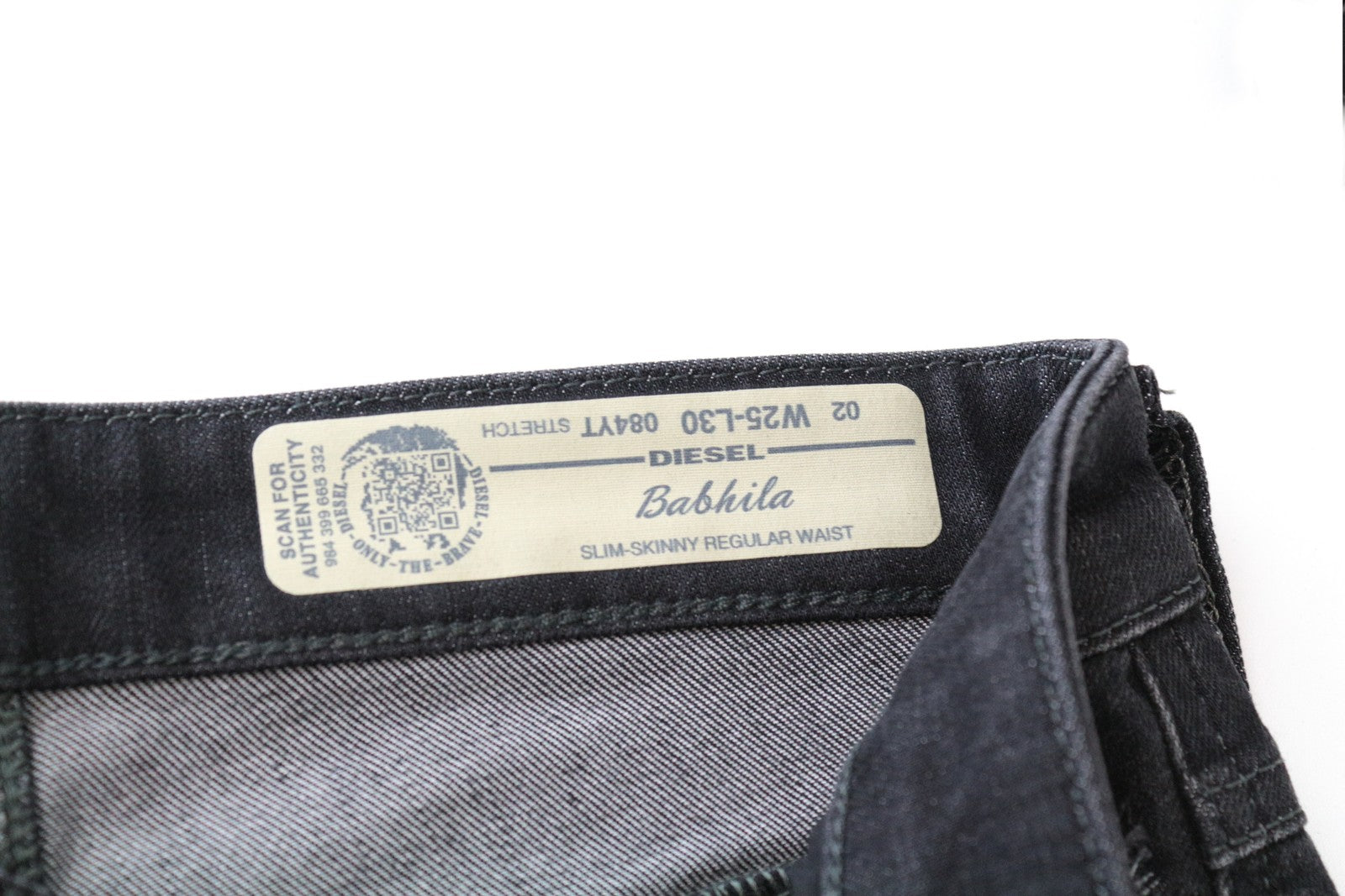 DIESEL Babhila 084YT W25/L30 Slim Fit Grey Skinny Stretch Cotton Women's Jeans