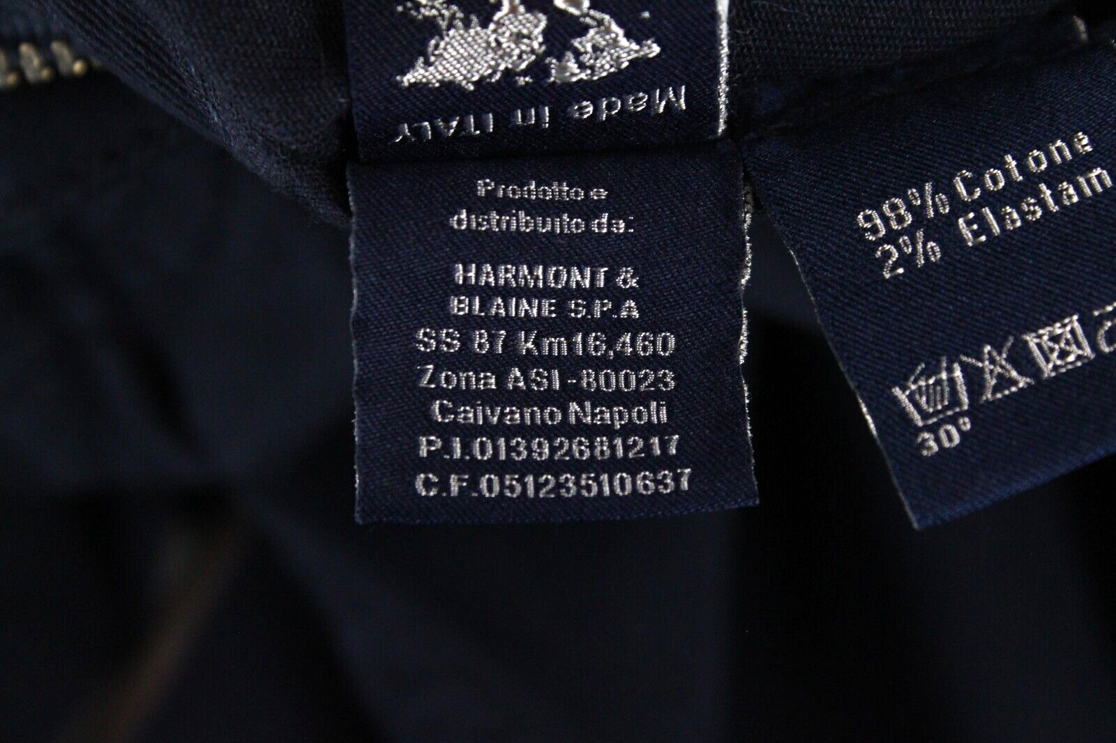 Harmont & Blaine Mens Jeans 58 Navy Stretch Twill Five-Pocket Design