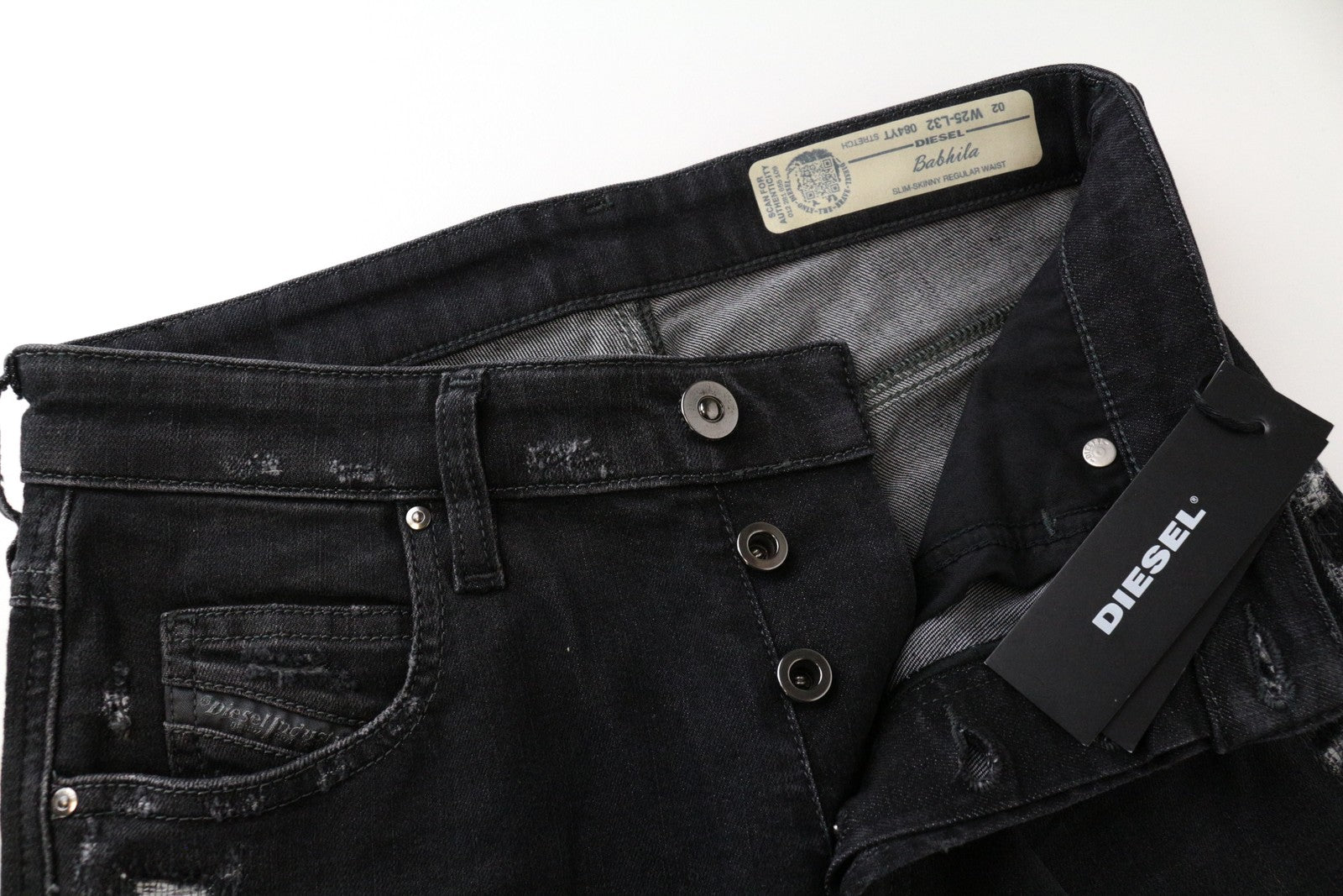 DIESEL Babhila 084YT W25/L32 Grey Slim Skinny Stretch Fit Cotton Women's Jeans