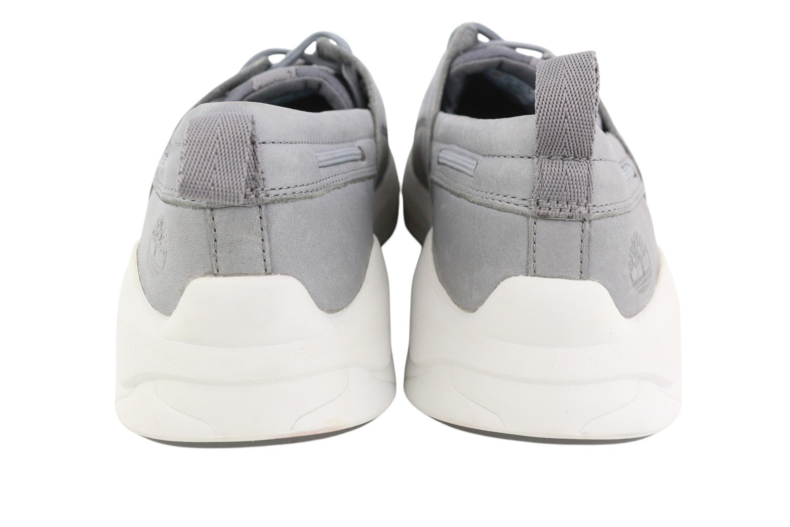 TIMBERLAND A42G1 Men Shoes EU42 Grey Leather Boat Laced Almond Toe Green Stride