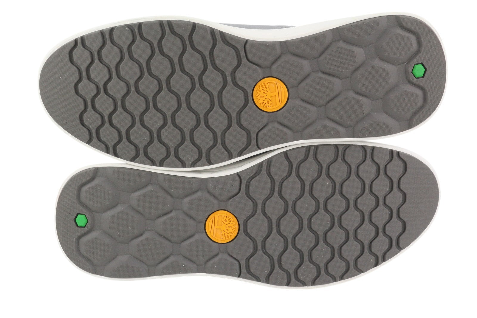 TIMBERLAND A42G1 Men Shoes EU42 Grey Leather Boat Laced Almond Toe Green Stride