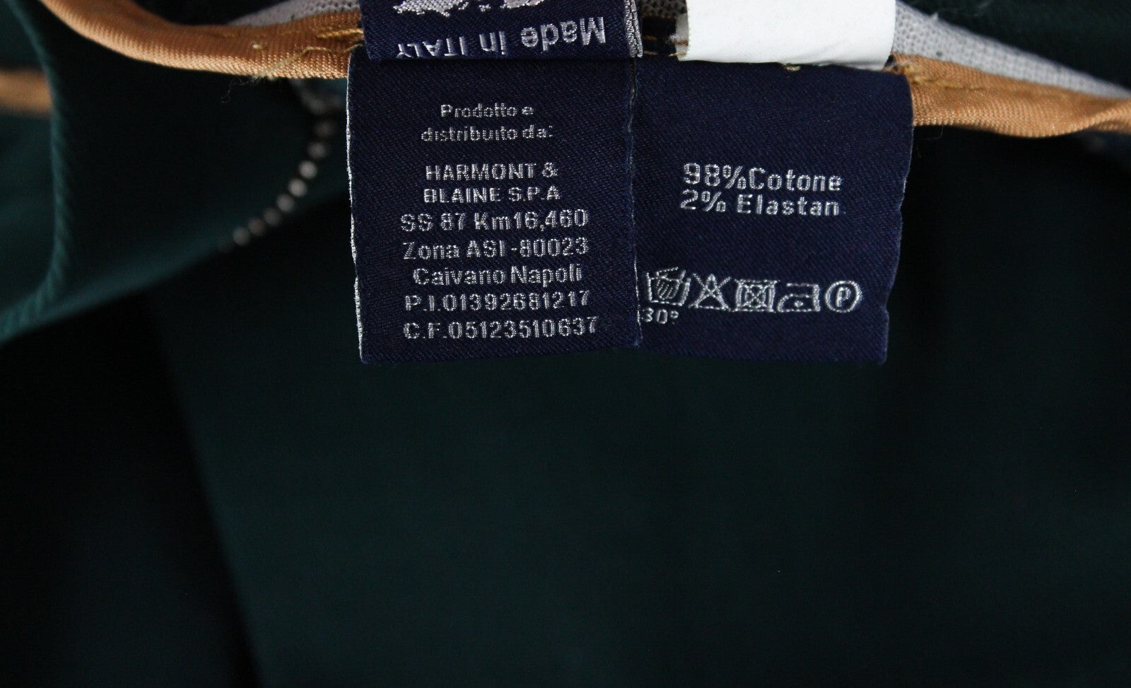 Harmont & Blaine Mens Trousers 56 Moss Green Stretch Jean Style Five Pockets