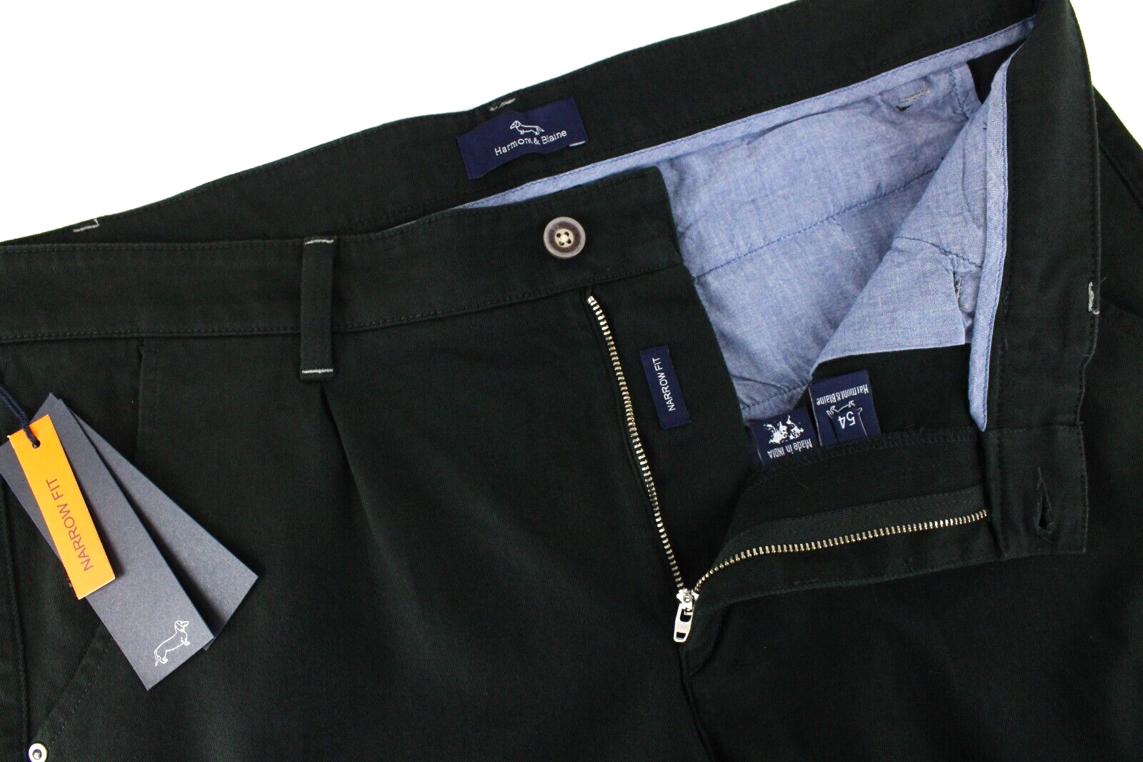 Harmont & Blaine Mens Pants 54 Dark Green Chino Stretch Narrow  Design