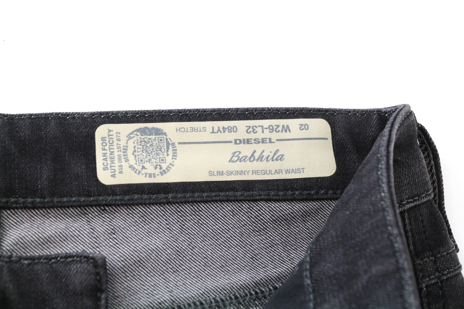 DIESEL Babhila 084YT Grey Slim Jeans W26/L32 Stretch Casual Fit for Women's