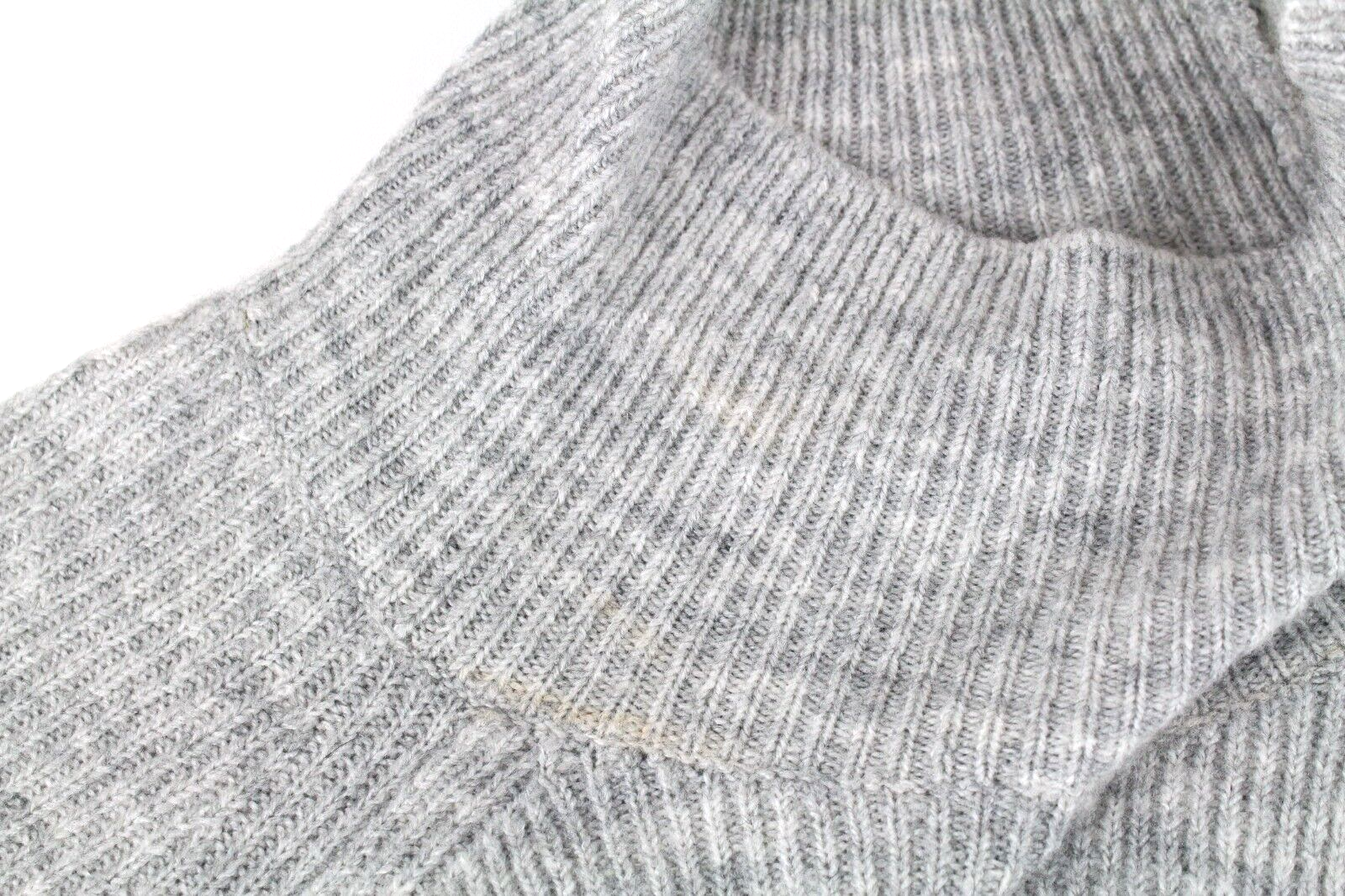 Vero Moda Womens Sweater XL Grey Melange High Neck Long Back Tight-Knitted