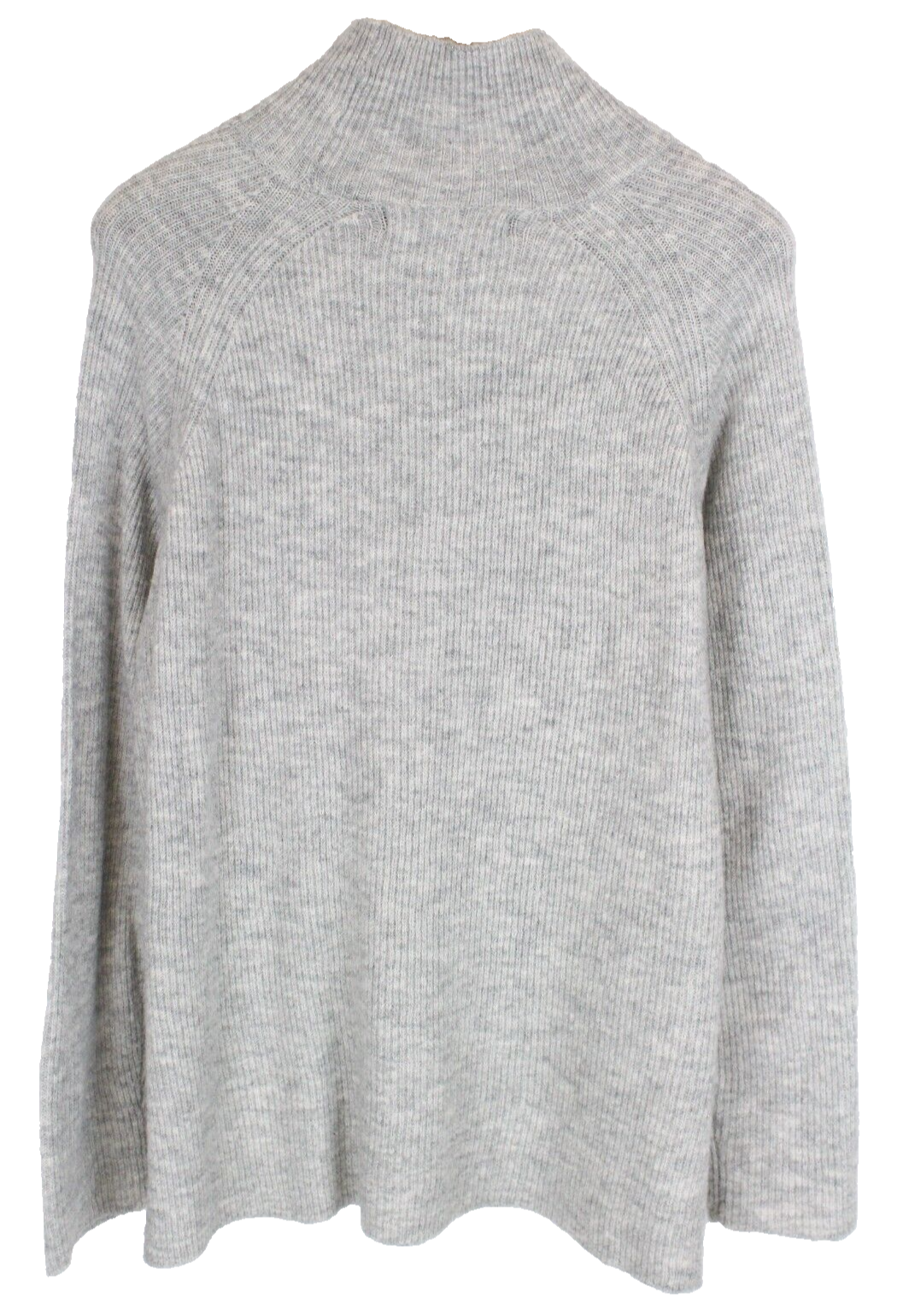 Vero Moda Womens Sweater XL Grey Melange High Neck Long Back Tight-Knitted