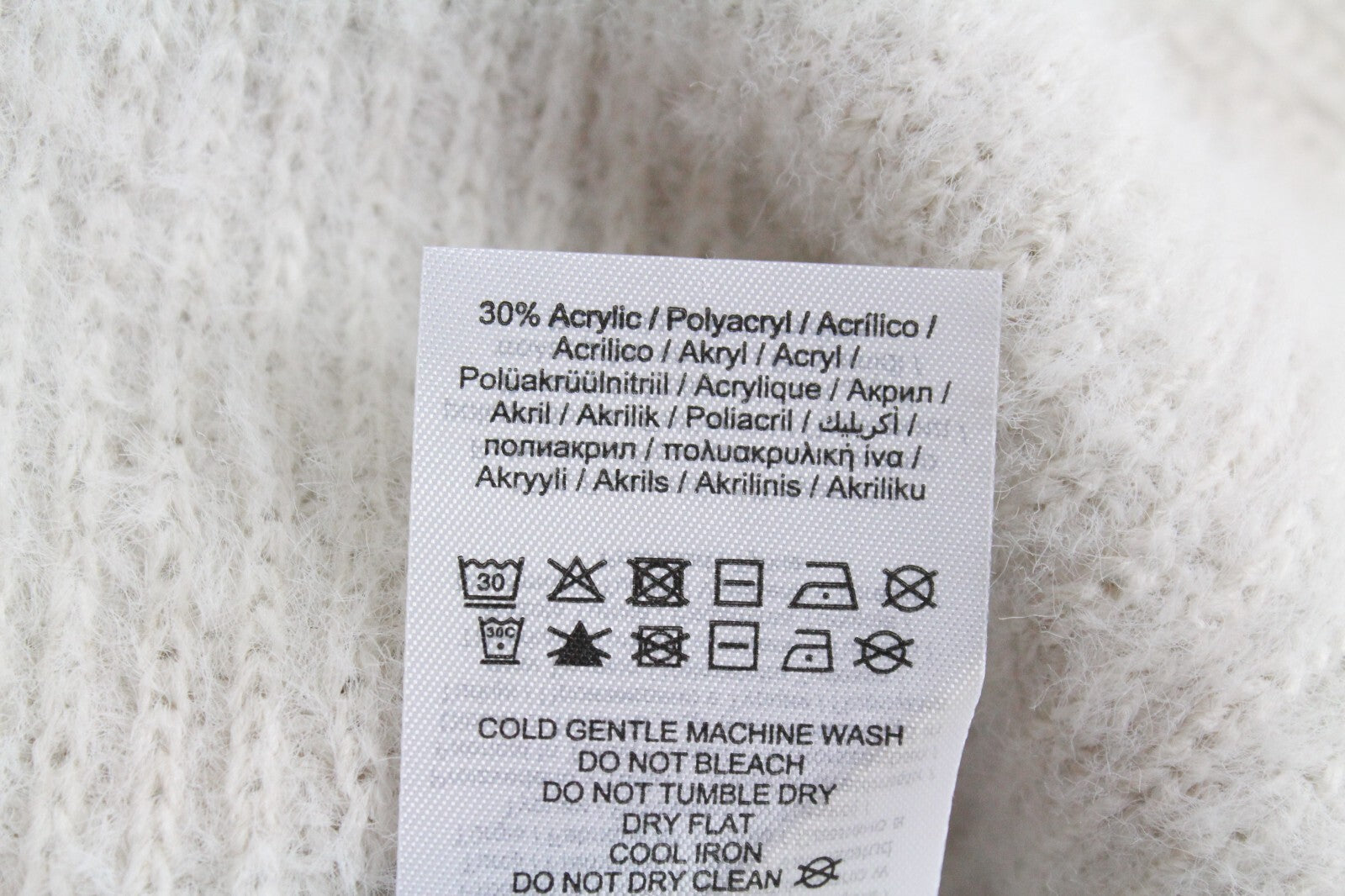 Noisy May Womens Jumper XL Fairy Off-White Tall Tight-Knitted Crew Neck