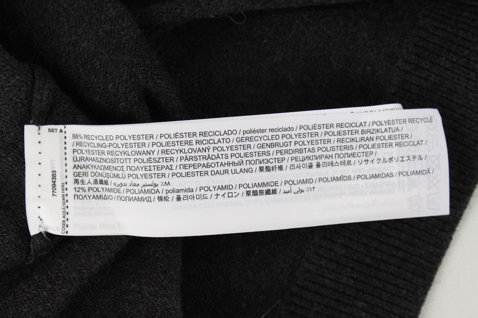 Mango Kids Girls Jumper 8Y Dark Grey Knit Sweater Ruffled Shoulder Design