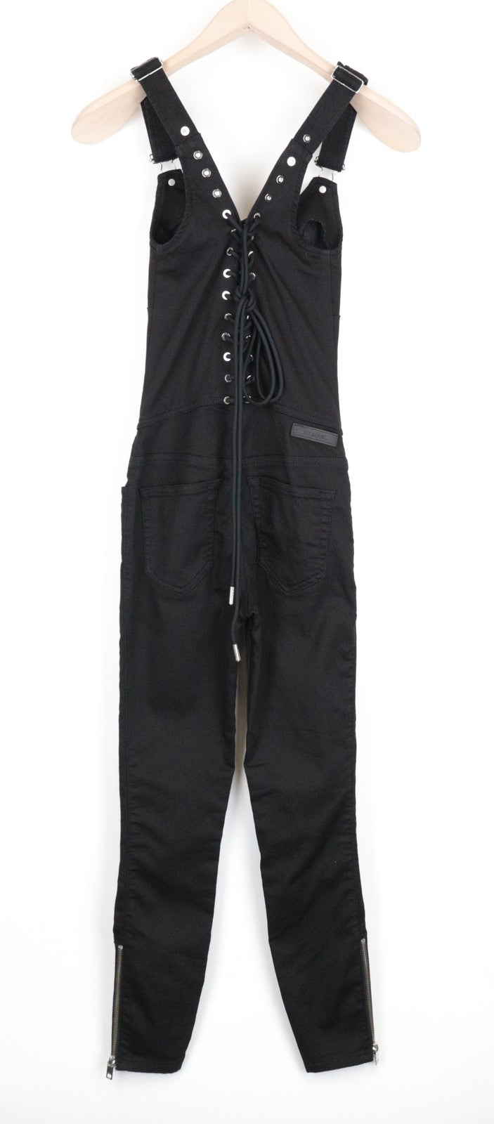 DIESEL D-Inder-Ne 0686E XS Black Stretch Jumpsuit Women's Tapered Jogg Style
