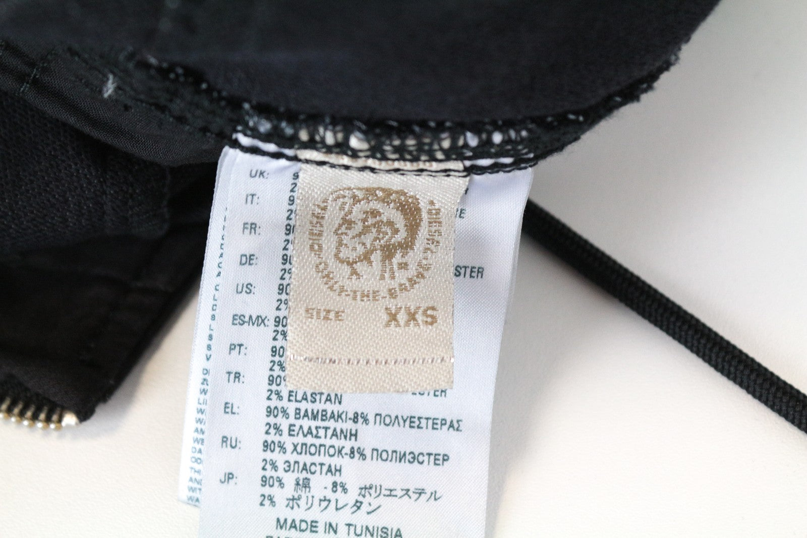 DIESEL D-Inder-Ne 0686E XS Black Stretch Jumpsuit Women's Tapered Jogg Style