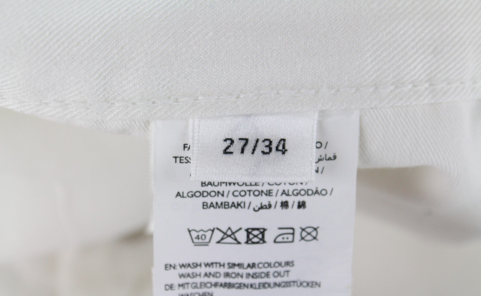 Gant Rugger Mens Pants W27/L34 Distressed Off-White Button-Fly Straight Cut