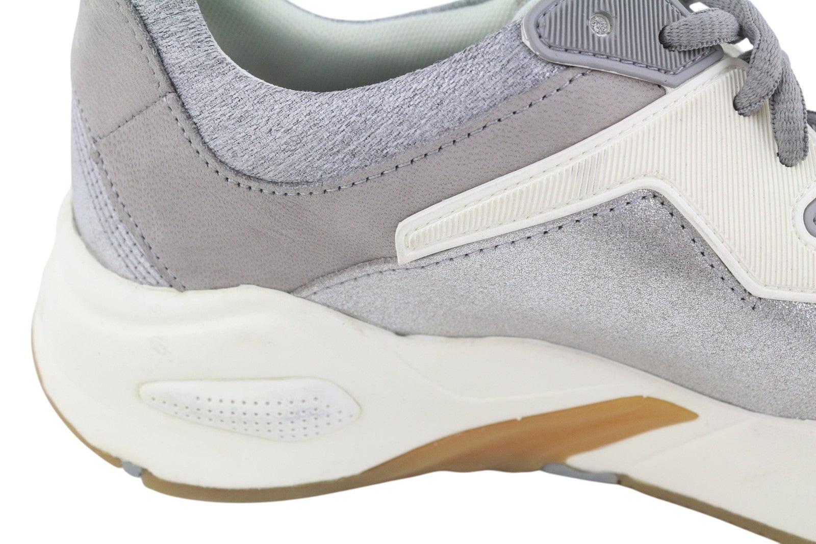 TIMBERLAND A1Y7J Women Sneakers EU38 Grey Leather Shiny Look Almond Toe Trainers