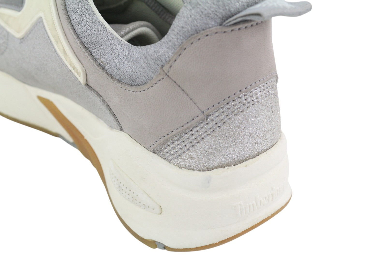 TIMBERLAND A1Y7J Women Sneakers EU38 Grey Leather Shiny Look Almond Toe Trainers