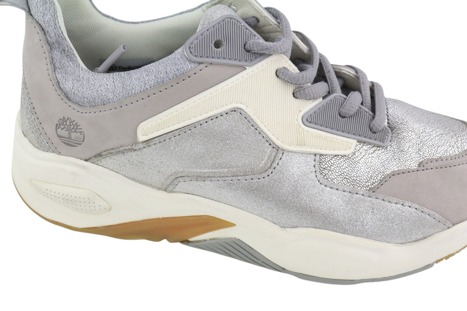 TIMBERLAND A1Y7J Women Sneakers EU38 Grey Leather Shiny Look Almond Toe Trainers