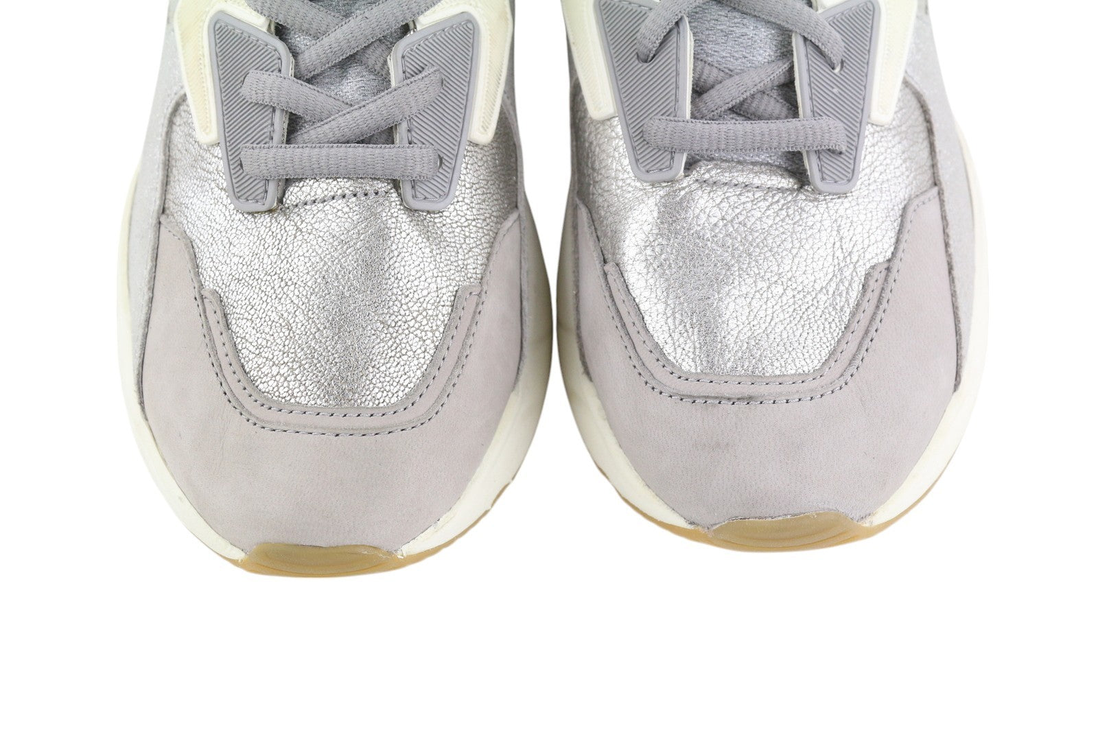 TIMBERLAND A1Y7J Women Sneakers EU38 Grey Leather Shiny Look Almond Toe Trainers