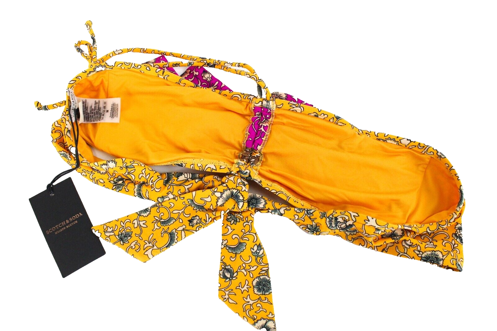 Maison Scotch Womens Swimwear M Bandeau Floral Pattern Colorful Tied Colourful