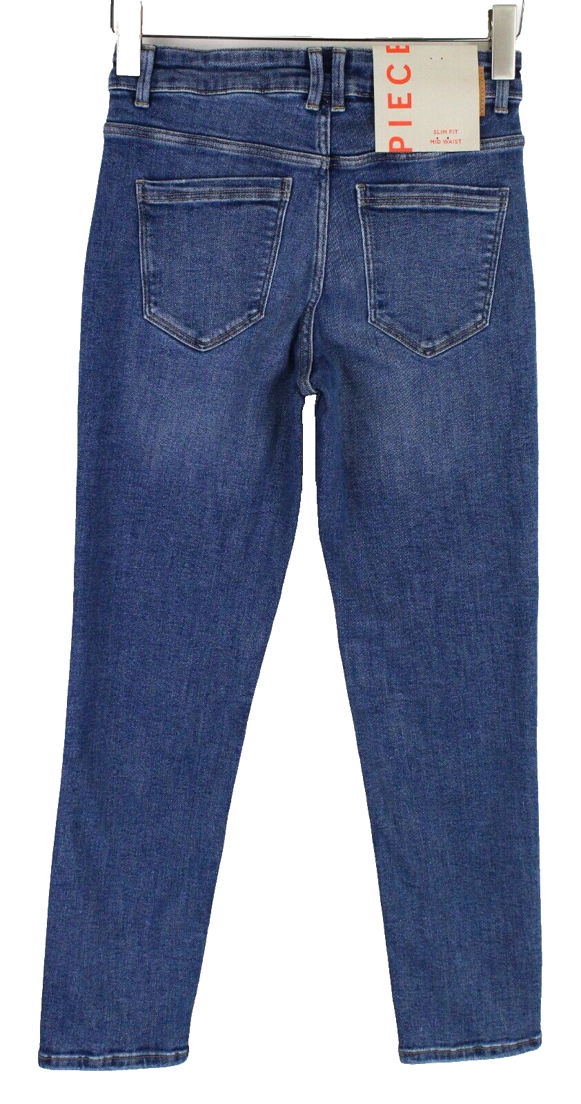 Pieces Womens Jeans M Slim  Blue  Mid Waist Washed Cotton Stretch