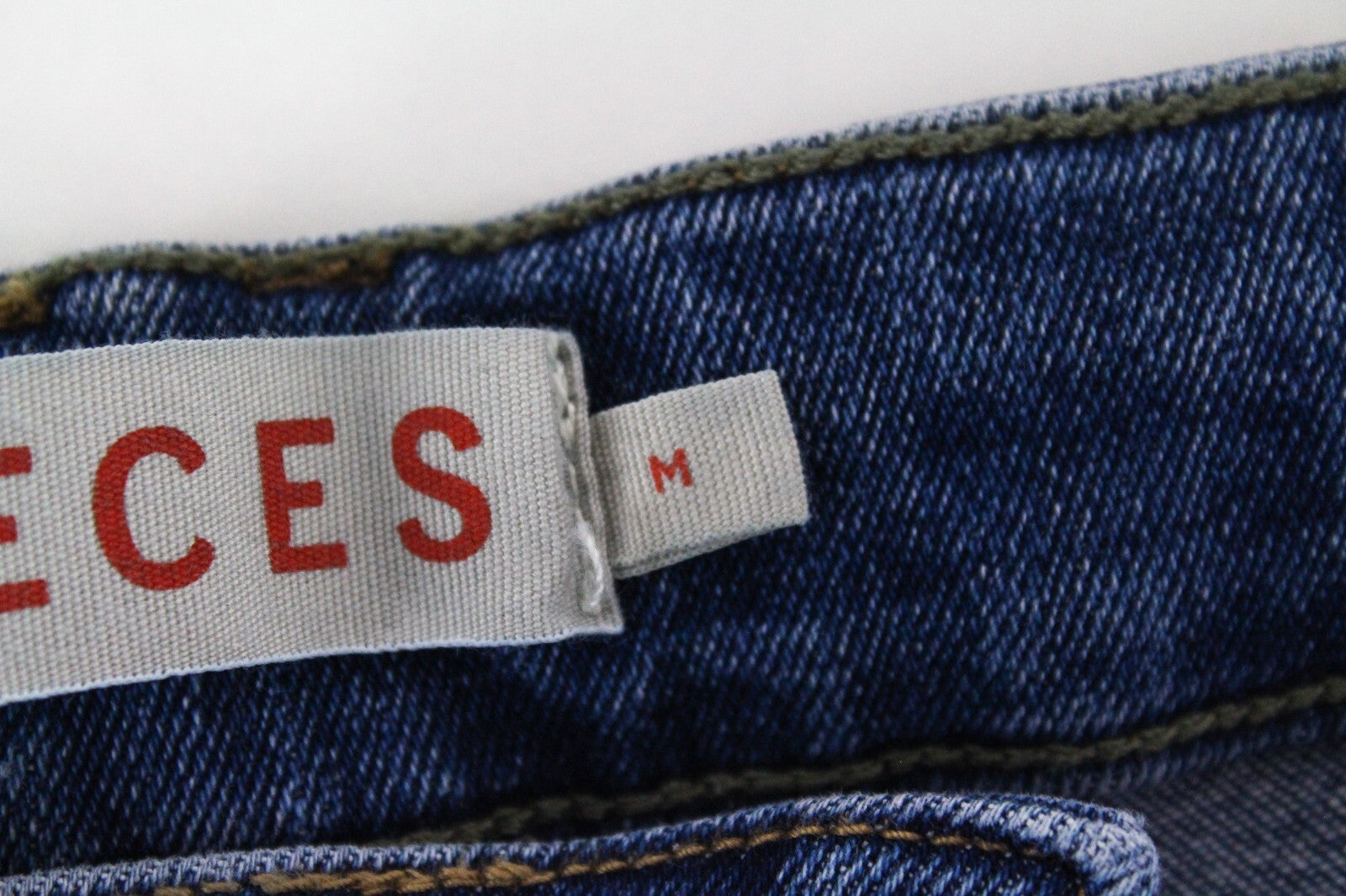 Pieces Womens Jeans M Slim  Blue  Mid Waist Washed Cotton Stretch