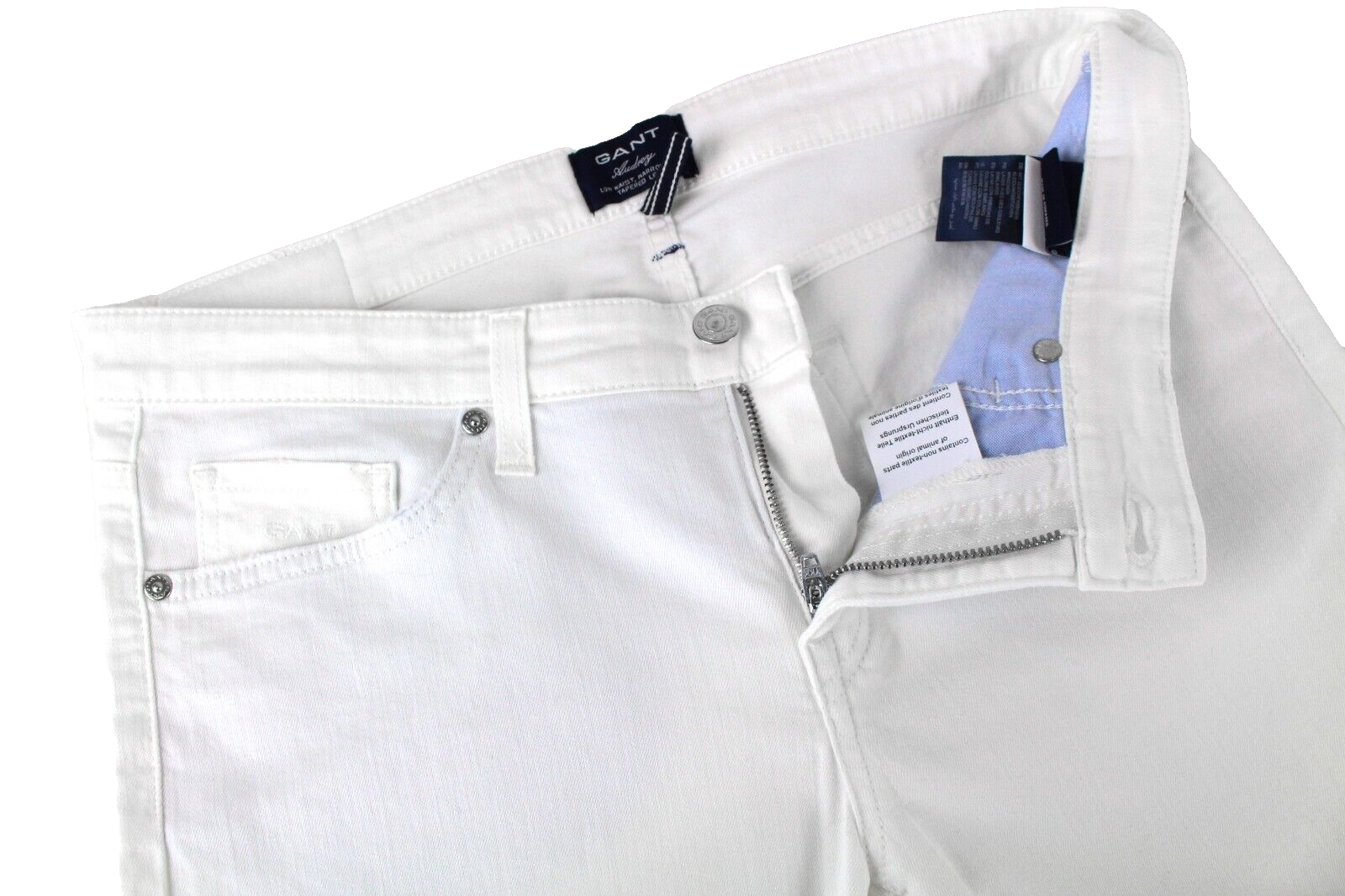 Gant Womens White Jeans W30/L34 Slim  Cotton Stretch Low Waist Tapered