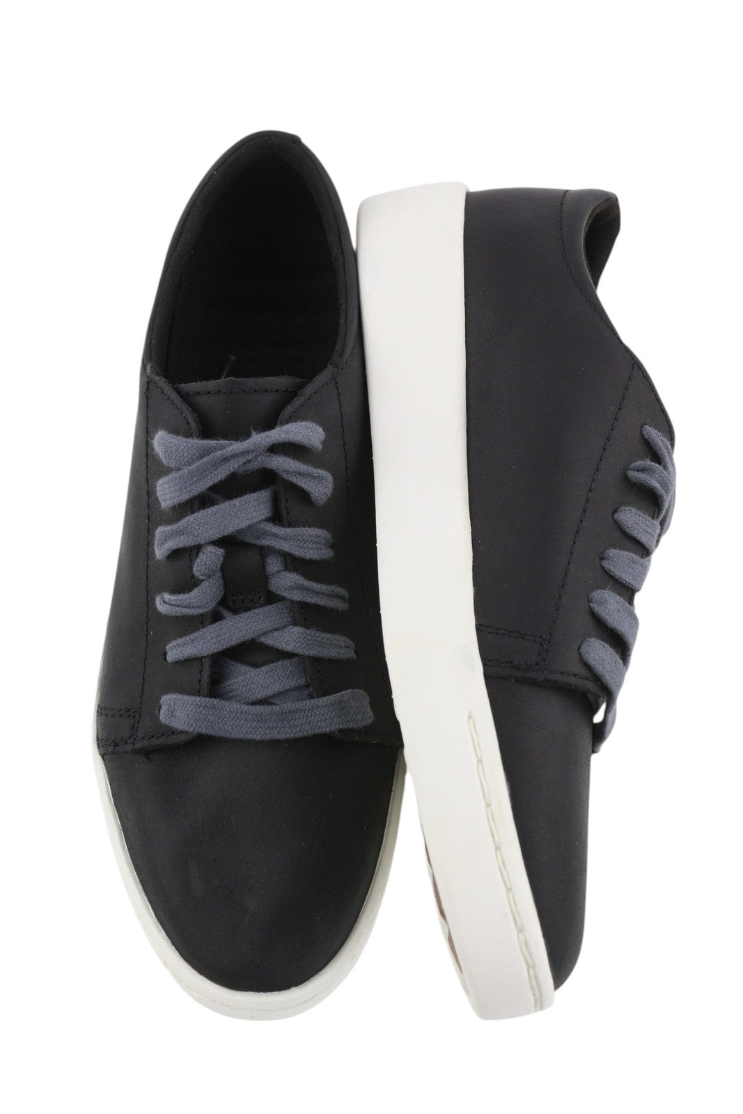 TIMBERLAND A267Z Women Sneakers EU37 Black Leather Almond Toe Laced Trainers