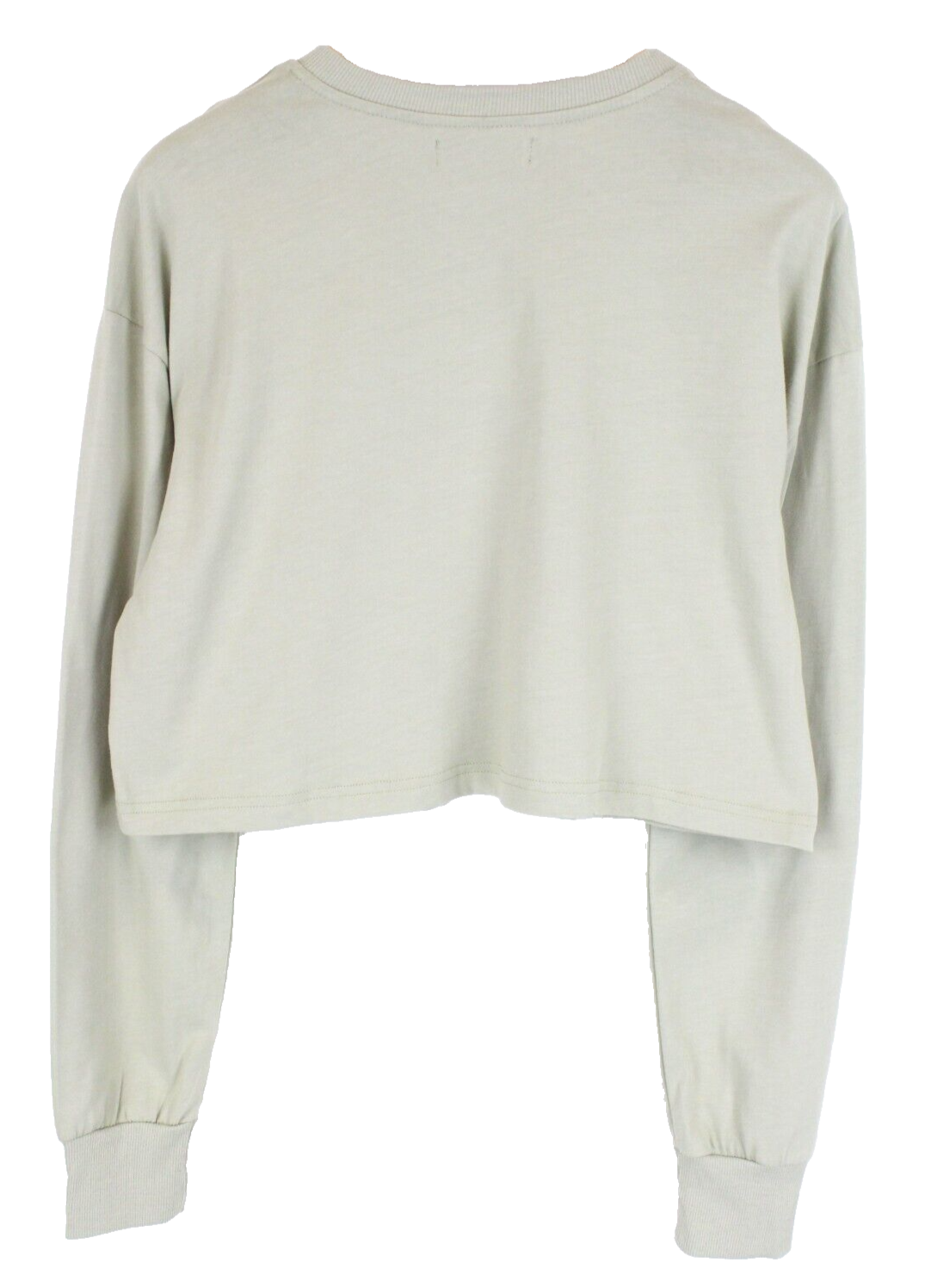 Zign Womens Cropped Sweatshirt L Light Green Long Sleeve Cotton Pullover