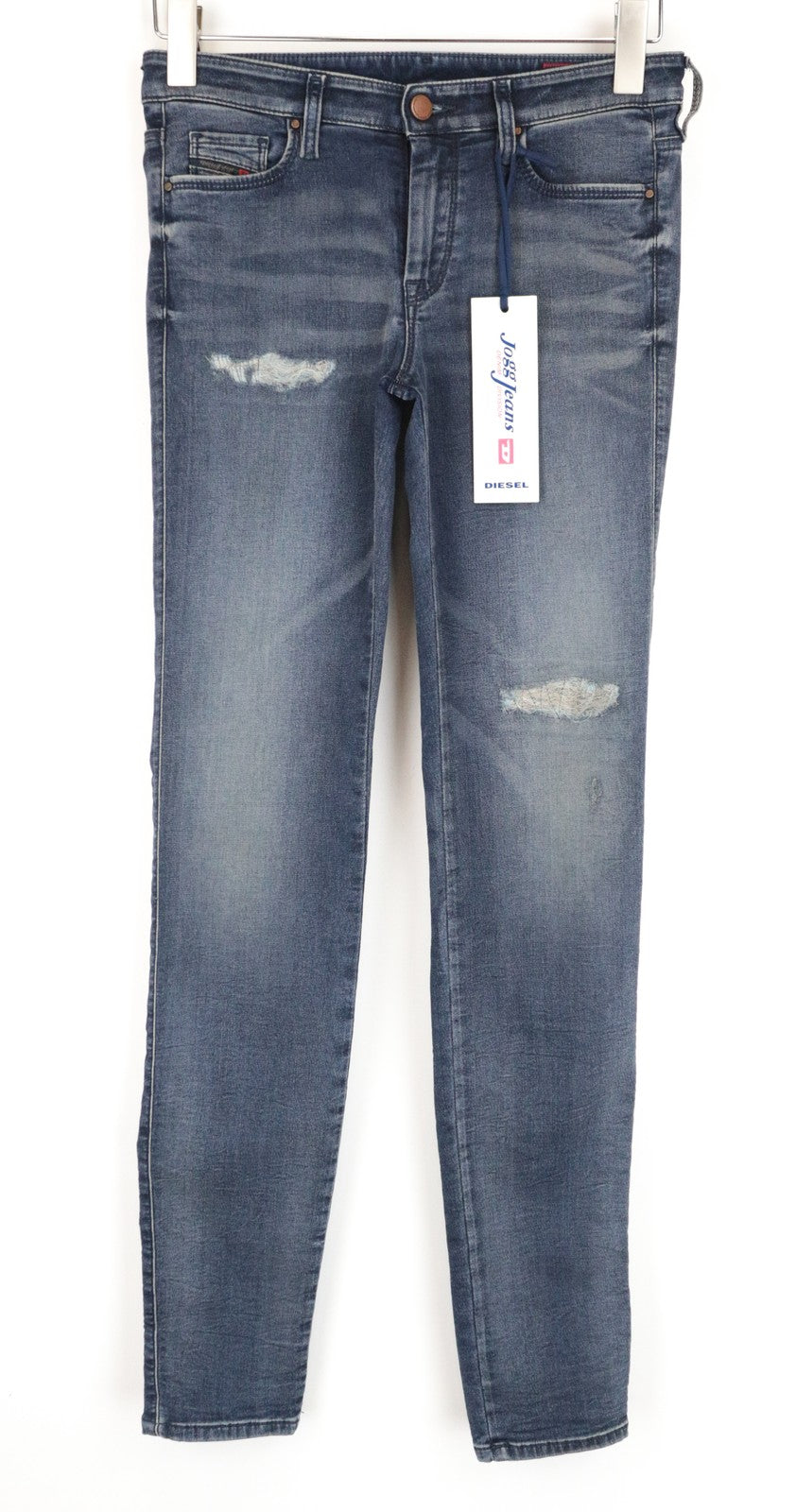 DIESEL Doris-Ne 0676V W27 Jogg Blue Distressed Women's Slim Skinny Stretch Jeans