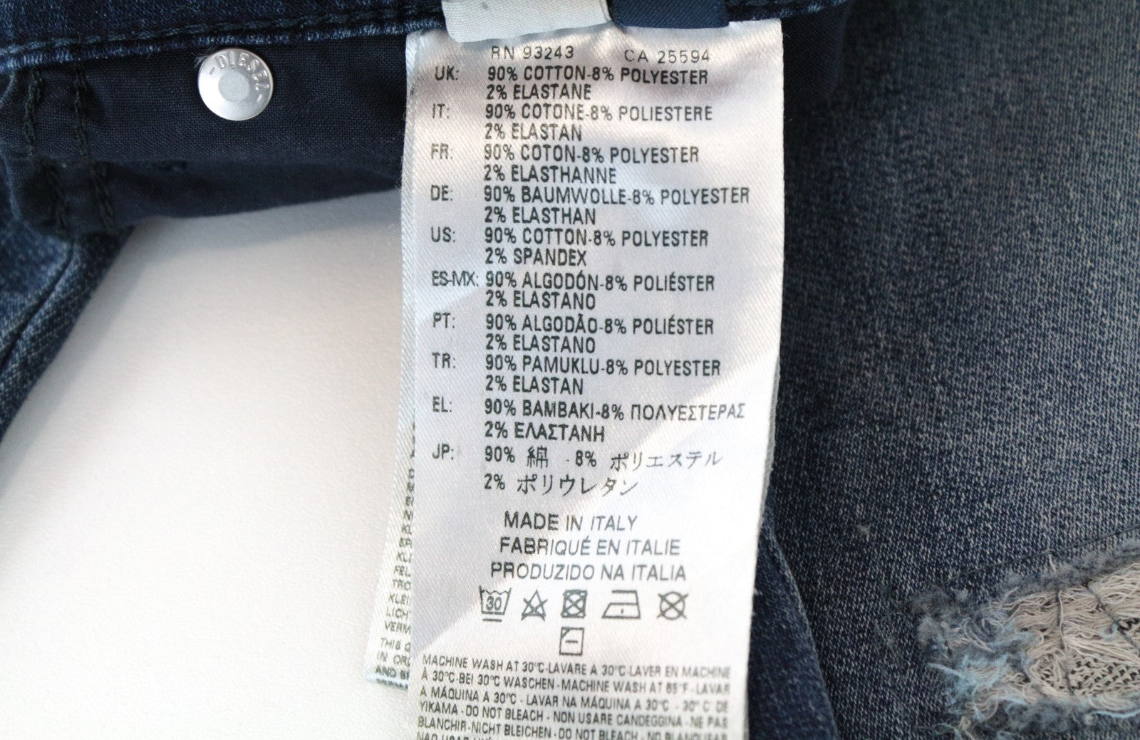 DIESEL Doris-Ne 0676V W27 Jogg Blue Distressed Women's Slim Skinny Stretch Jeans