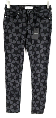 Scotch & Soda Womens Jeans W28/L30 Grey Skinny Stretch Star Pattern
