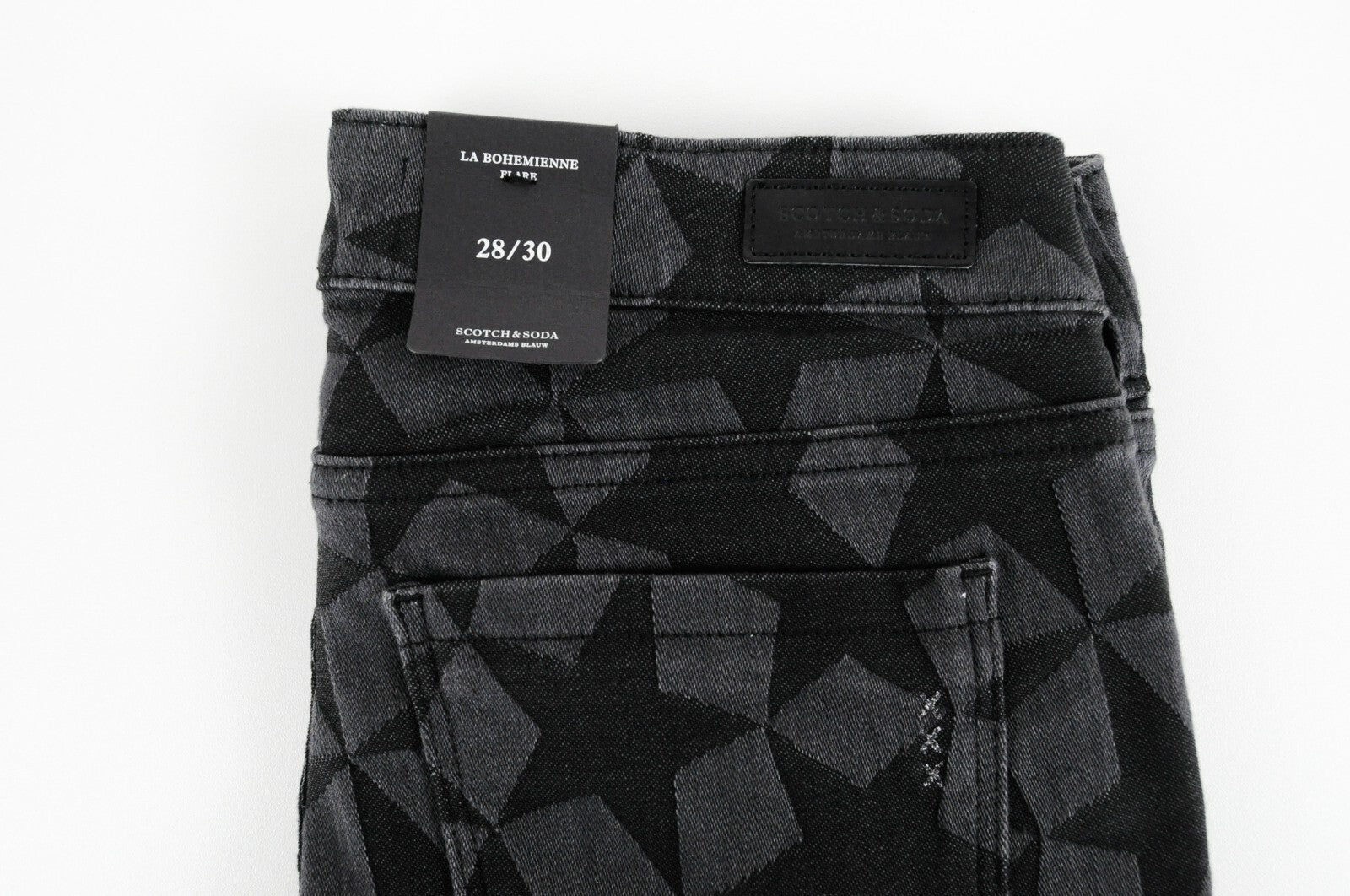 Scotch & Soda Womens Jeans W28/L30 Grey Skinny Stretch Star Pattern