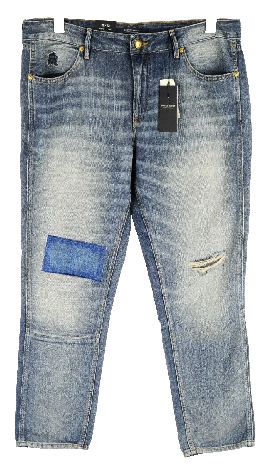 Scotch & Soda Bandit Womens Jeans W28/L32 Blue Washed Slim Cotton Linen